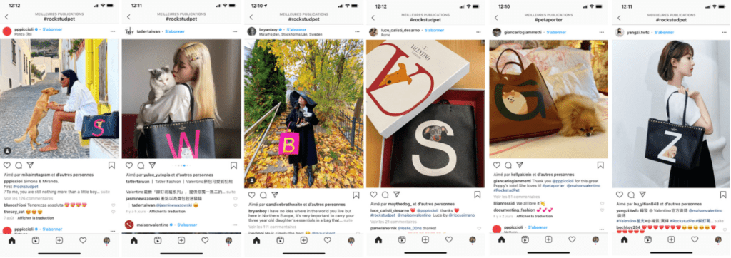 Valentino's user generated contents as a result of 3D customization