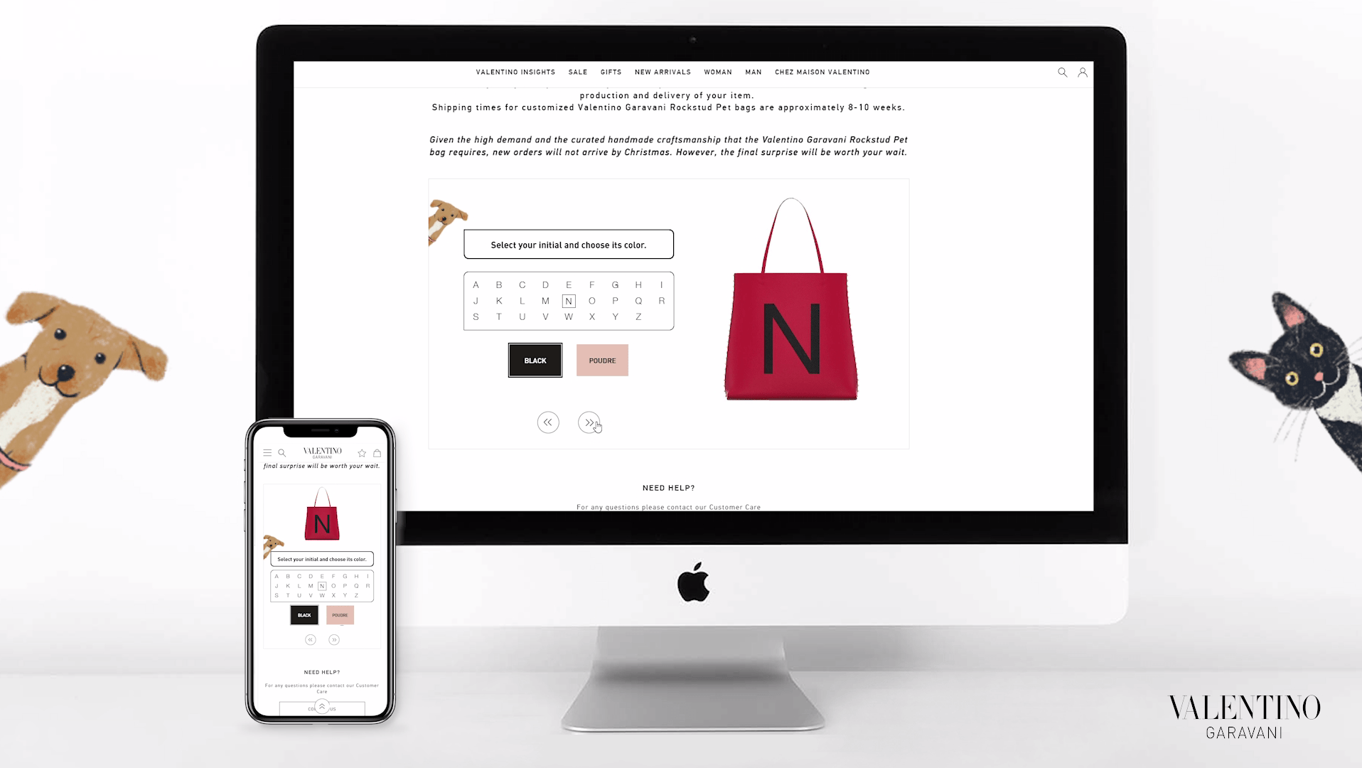 3d configurator for bags, Valentino Rockstud pet customization experience