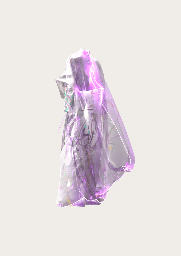 Iridescent dress NFT by the Fabricant