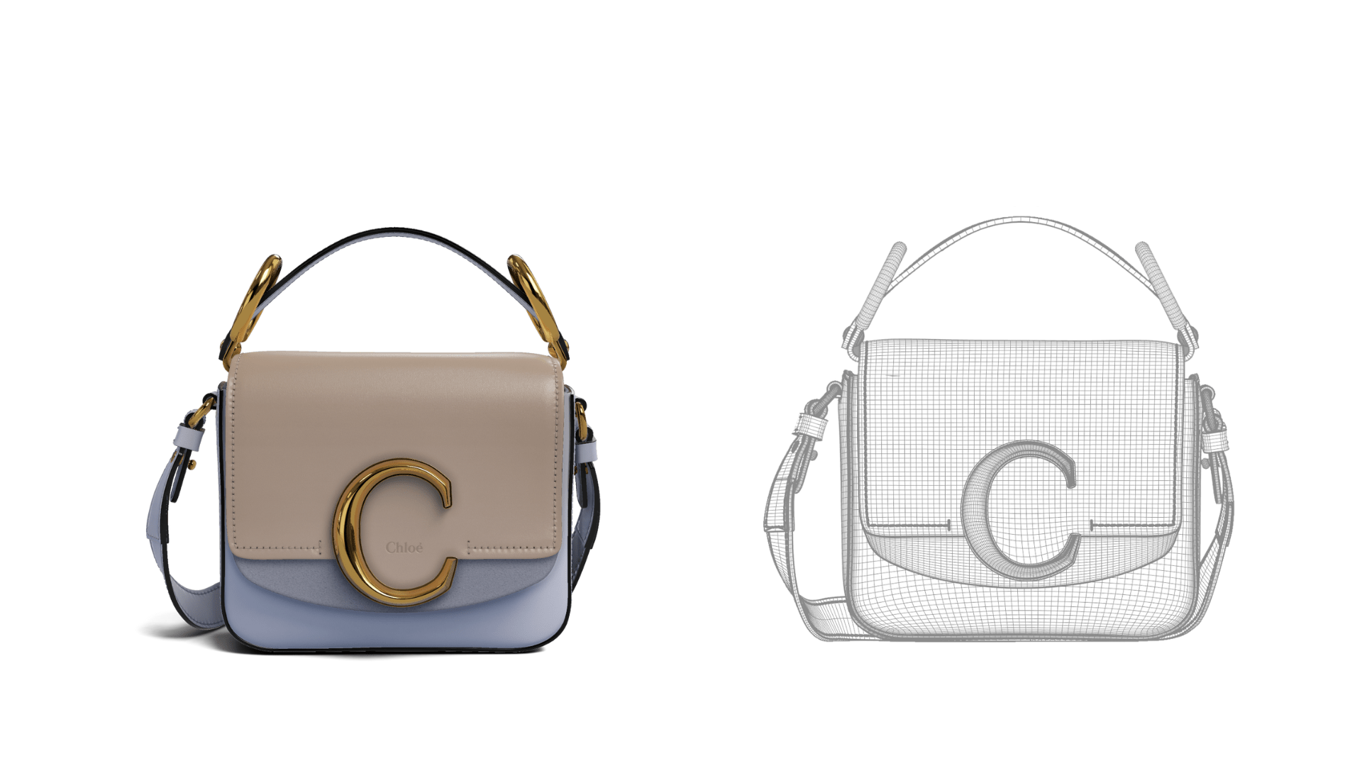 3D renderings of a Chloé bag
