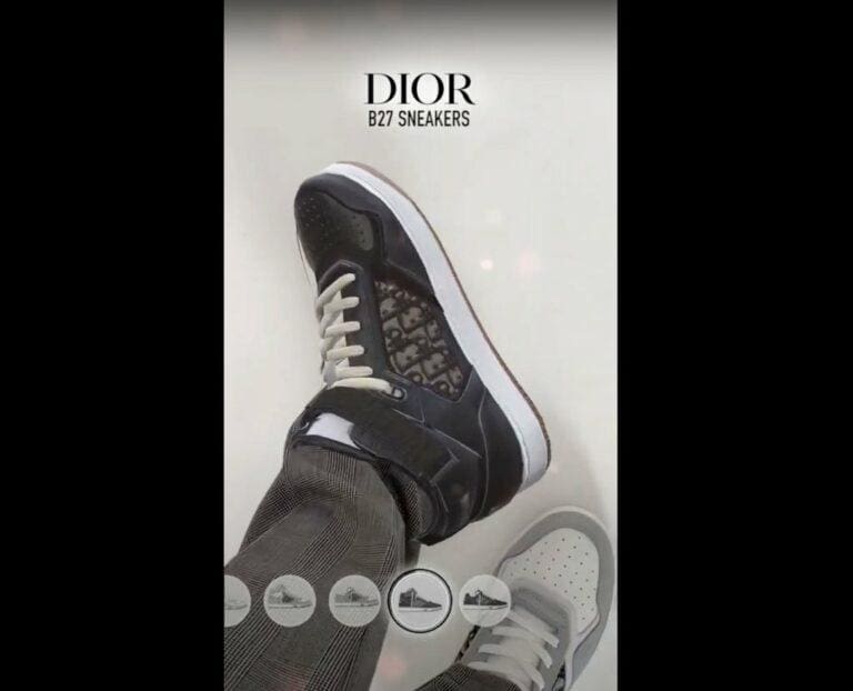 Dior B27 sneaker in Augmented Reality