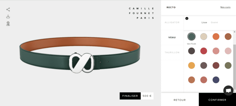 Belt 3D product configurator