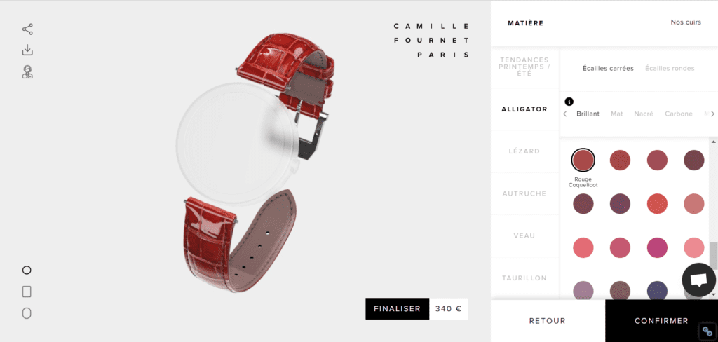 Camille Fournet watch strap 3D configurator